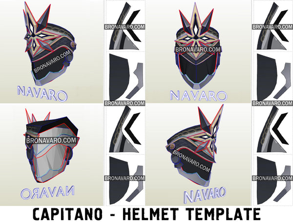 Load image into Gallery viewer, Capitano Helmet Foam Template Genshin Impact