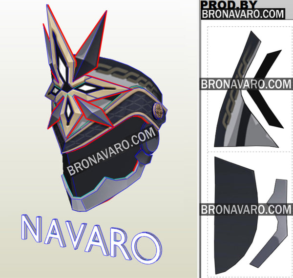 Load image into Gallery viewer, Genshin Impact Capitano Mask Eva Foam Template