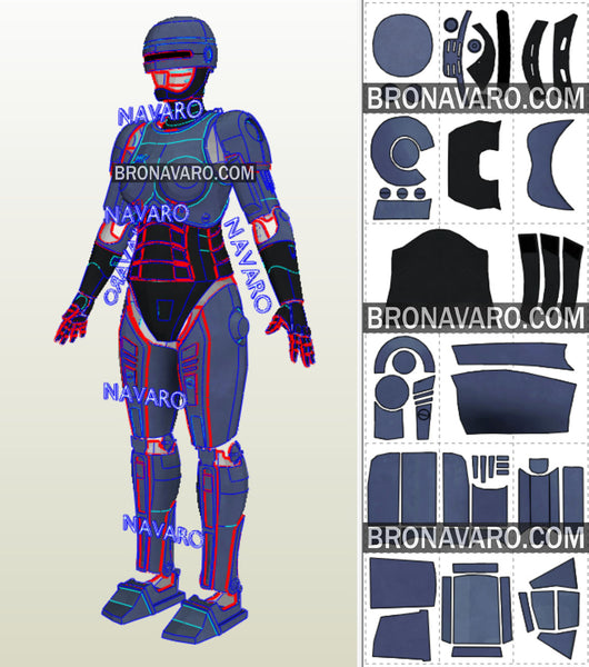 Load image into Gallery viewer, Female Robocop Costume Foam Templates