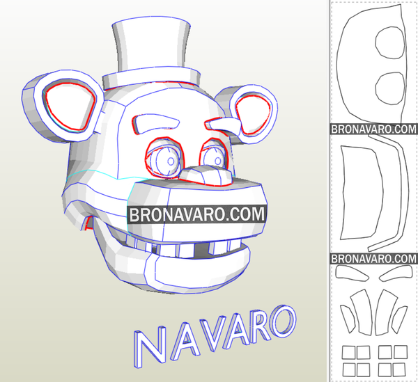 Load image into Gallery viewer, Freddy Fazbear Pepakura Templates