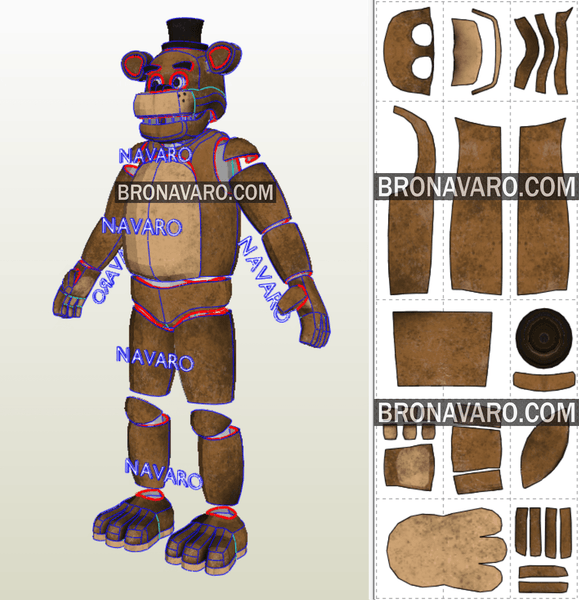 Load image into Gallery viewer, Freddy Fazbear Cosplay Eva Foam Template