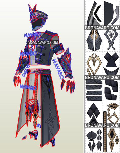 Load image into Gallery viewer, Genshin Impact Capitano Costume Pattern