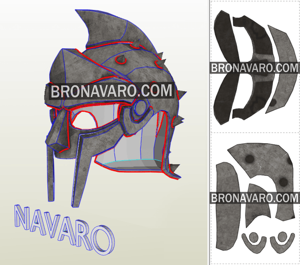 Load image into Gallery viewer, Gladiator Maximus Helmet Template