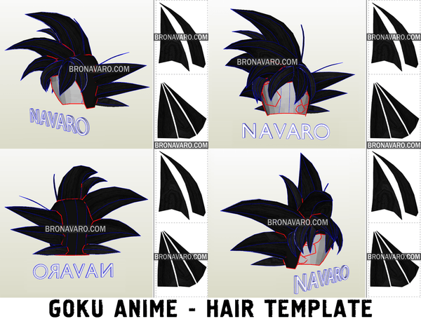 Load image into Gallery viewer, Goku Hair Eva Foam Template