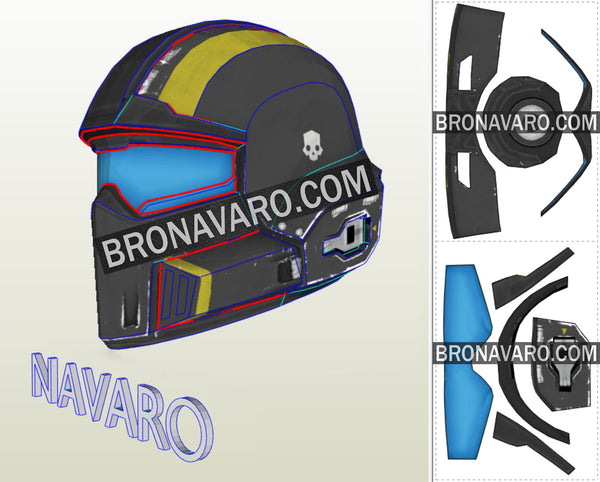 Load image into Gallery viewer, Helldivers Tactical Helmet Cosplay Template