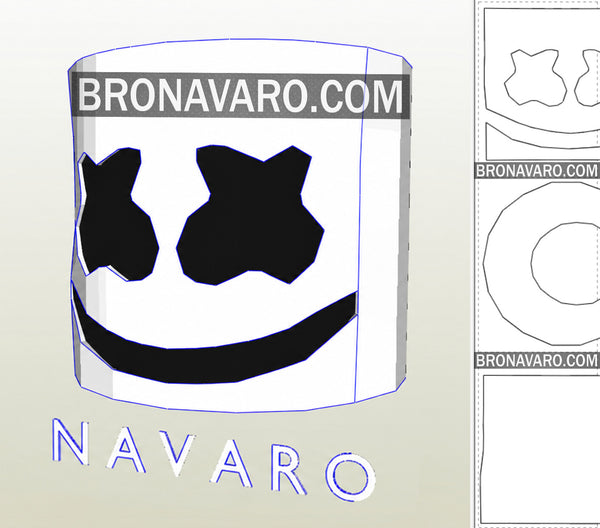 Load image into Gallery viewer, Marshmello Cosplay Mask Pattern