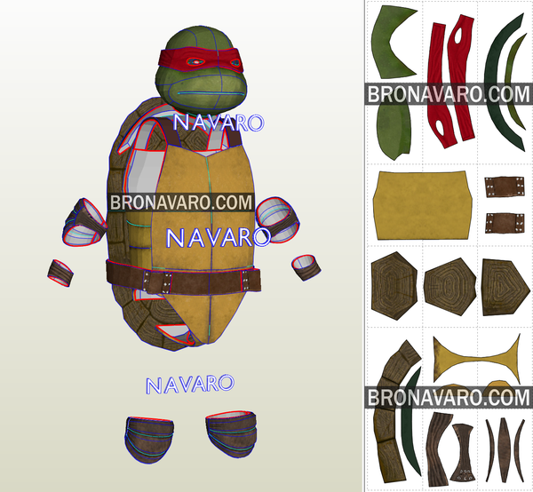 Load image into Gallery viewer, Ninja Turtles Cosplay Printable Template