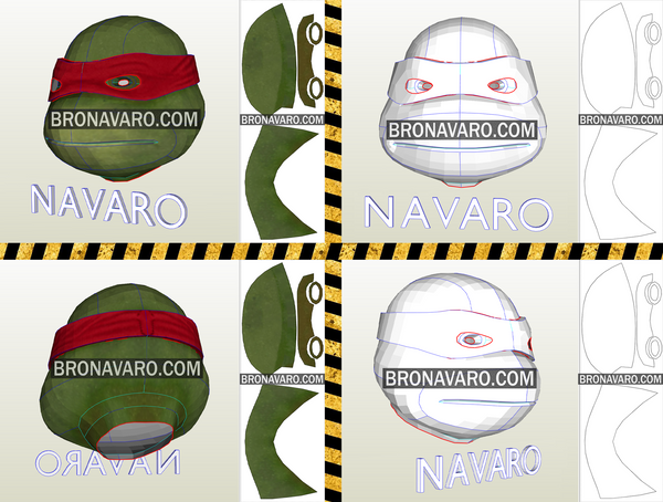 Load image into Gallery viewer, Ninja Turtles Helmet Printable Template