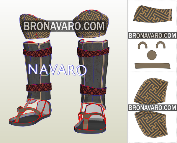 Load image into Gallery viewer, Samurai Cosplay Template