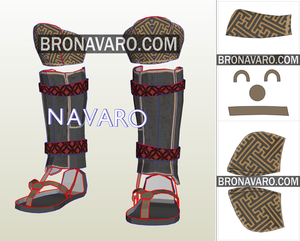 Load image into Gallery viewer, Samurai Cosplay Template