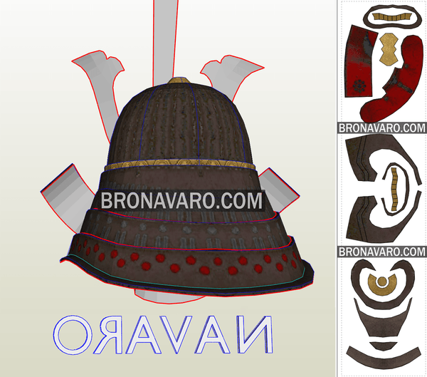 Load image into Gallery viewer, Samurai Cosplay Template