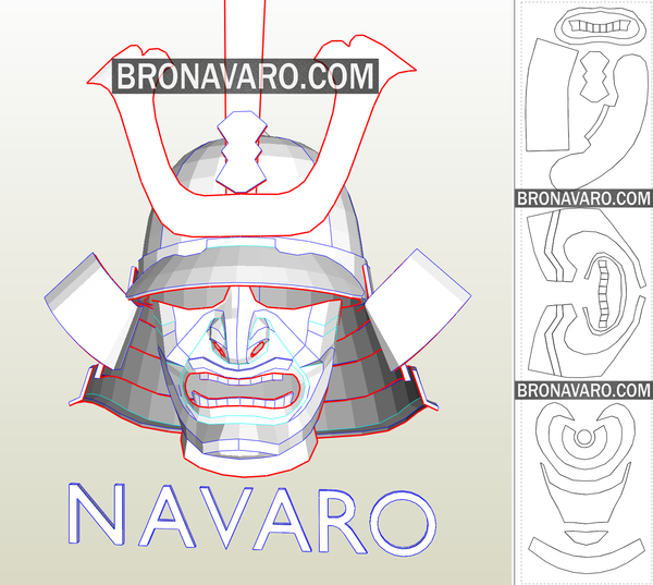 Load image into Gallery viewer, Samurai Helmet Pepakura