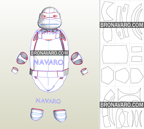 Load image into Gallery viewer, TMNT Armor Pepakura Template