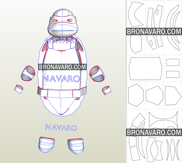 Load image into Gallery viewer, TMNT Armor Pepakura Template