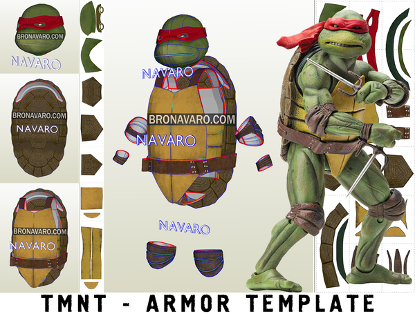 Load image into Gallery viewer, TMNT Ninja Turtles Armor Pepakura Template