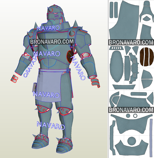 Load image into Gallery viewer, Alphonse Elric Armor Eva Foam Template