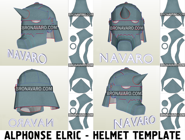 Load image into Gallery viewer, Alphonse Elric Helmet Template
