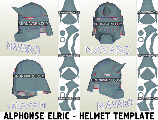 Load image into Gallery viewer, Alphonse Elric Helmet Template