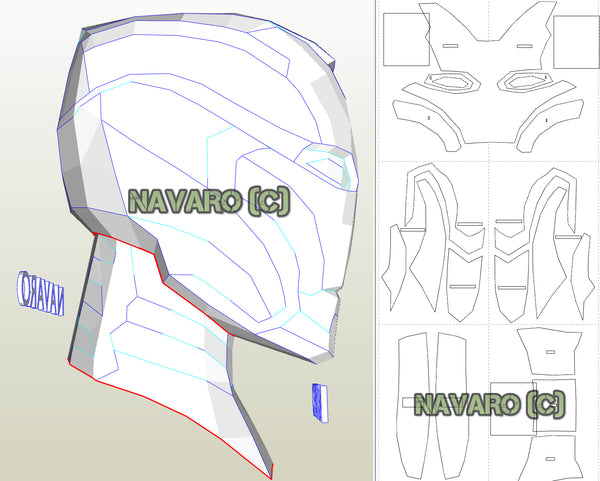 Load image into Gallery viewer, iron woman helmet template