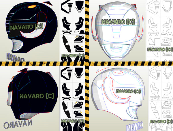 Load image into Gallery viewer, Black Ranger Helmet Template