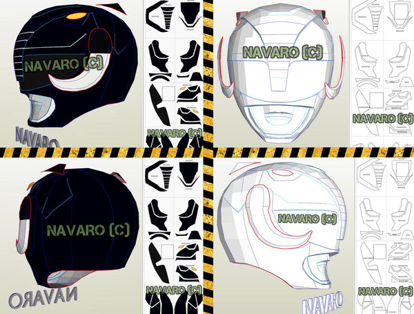 Load image into Gallery viewer, Black Ranger Helmet Template