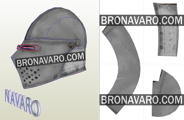 Load image into Gallery viewer, Bascinet helmet template