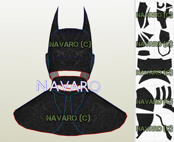 Load image into Gallery viewer, Batman Helmet Cosplay Template
