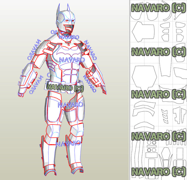 Load image into Gallery viewer, batman armor foam template