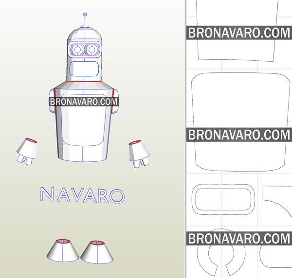 Load image into Gallery viewer, Bender Costume Template