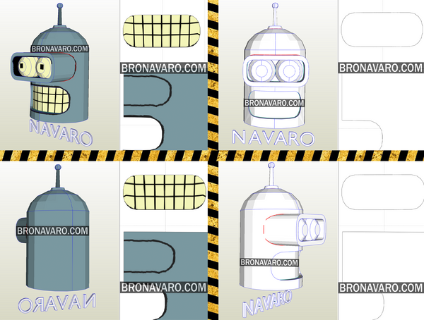 Load image into Gallery viewer, Bender Futurama Helmet Printable Template