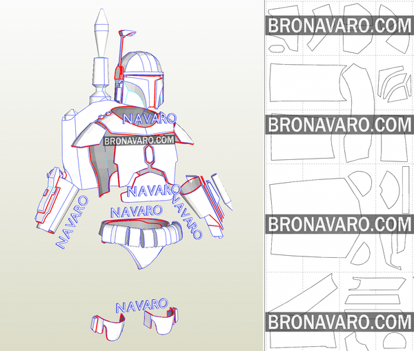 Load image into Gallery viewer, Boba Fett armor printable template