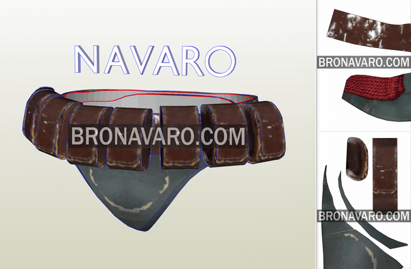 Load image into Gallery viewer, Boba Fett Cosplay Belt Pattern
