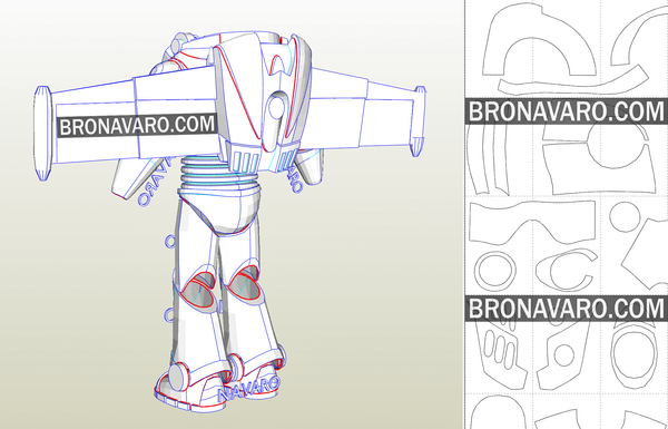 Load image into Gallery viewer, Buzz Lightyear Pepakura Cosplay Template