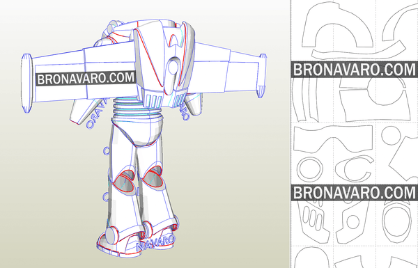 Load image into Gallery viewer, Buzz Lightyear Pepakura Cosplay Template