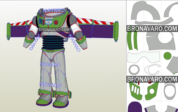Load image into Gallery viewer, Buzz Lightyear Toy Story Cosplay Template