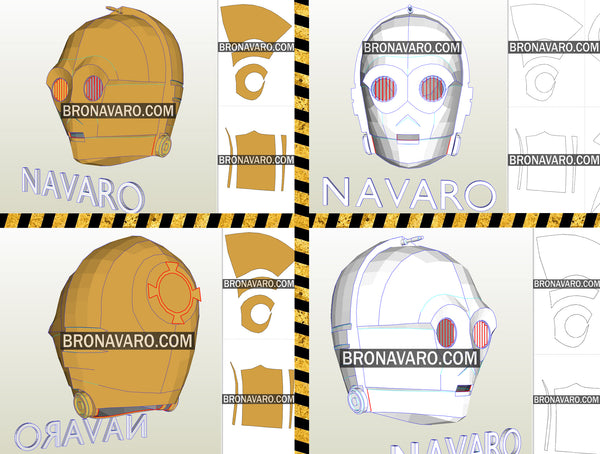 Load image into Gallery viewer, Star Wars Robot Helmet Template
