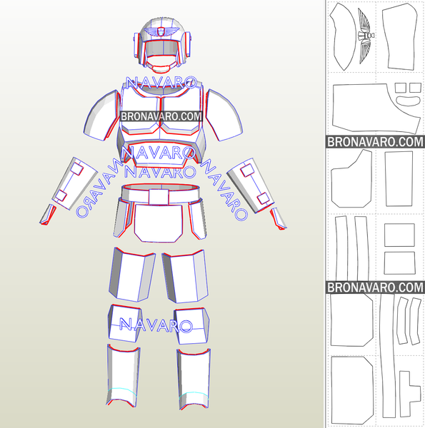Load image into Gallery viewer, Cadian Armor Pepakura Templates