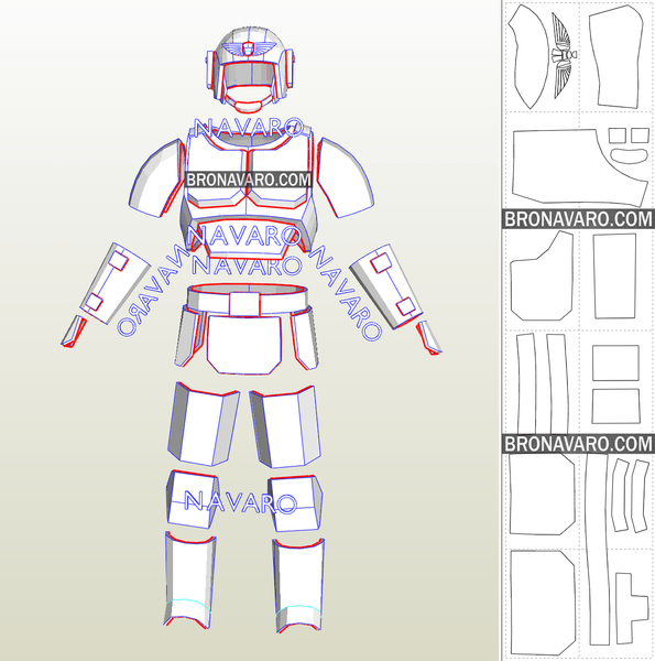Load image into Gallery viewer, Cadian Armor Pepakura Templates