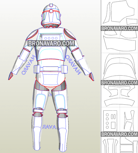 Load image into Gallery viewer, clone trooper armor printable template