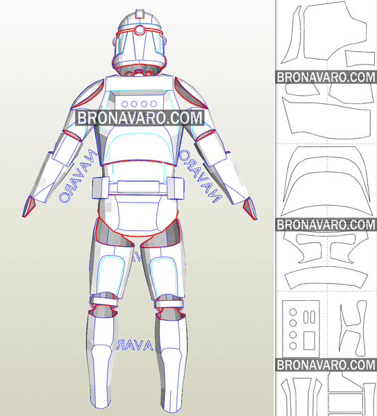 Load image into Gallery viewer, clone trooper armor printable template