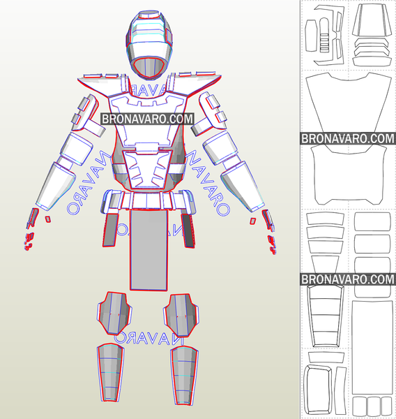 Load image into Gallery viewer, Cyrax Armor Pepakura Template