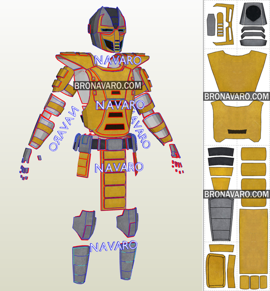 Load image into Gallery viewer, Cyrax Sektor Cosplay Armor Template