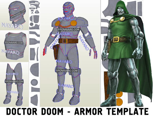 Load image into Gallery viewer, DR DOOM Armor Pepakura Template