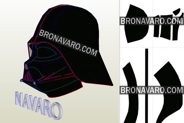 Load image into Gallery viewer, Darth Vader helmet foam template