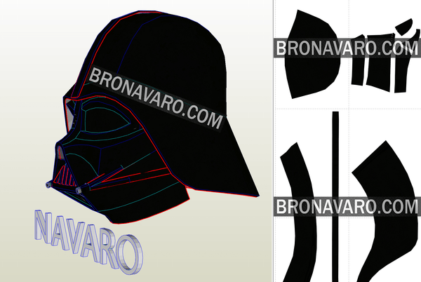 Load image into Gallery viewer, Darth Vader helmet foam template