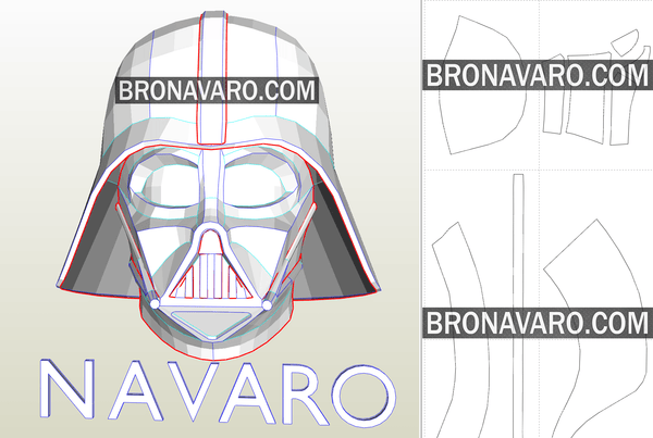 Load image into Gallery viewer, Darth Vader Helmet Pattern