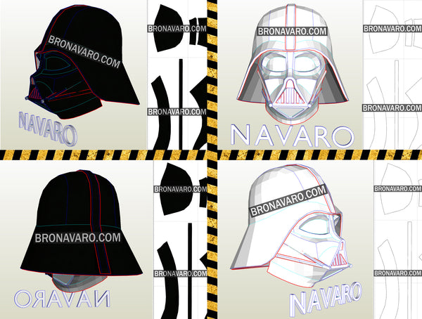 Load image into Gallery viewer, Darth Vader Helmet Template