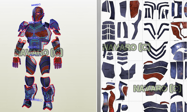 Load image into Gallery viewer, DeathStroke Armor - Printable Template Eva Foam + Sword Template / Pattern -DeathStroke Cosplay - DeathStroke Helmet / Armor - Pepakura