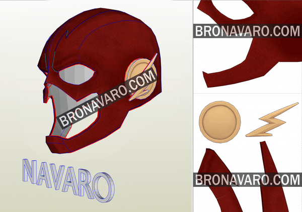 Load image into Gallery viewer, CW Flash Helmet Template