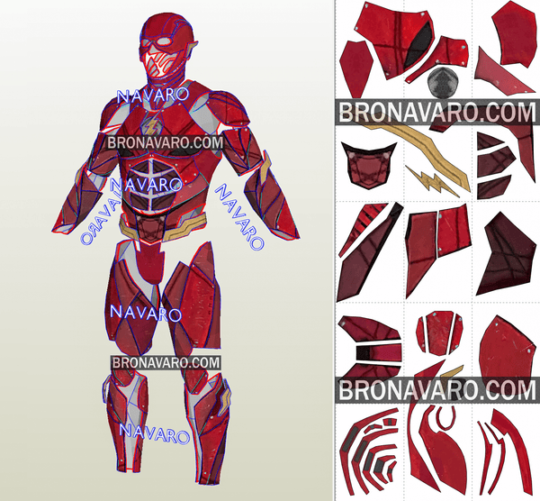 Load image into Gallery viewer, Flash Justice League Pepakura Template